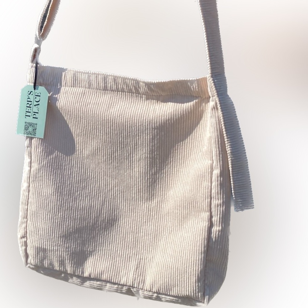 Corduroy Shoulder Bag Handbag Purse Shopping Reusable Large Shopper Tote